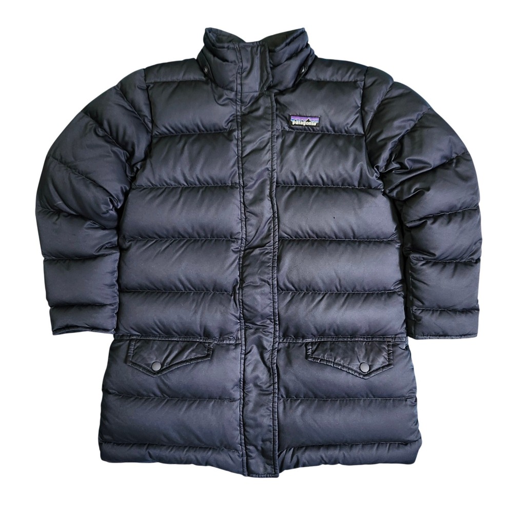 Patagonia Kids Silent Down Parka Jacket Navy Blue Small S 7-8 No Hood